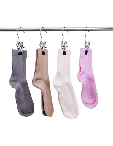 Clips de Colgar BEWISHOME 20 Pcs Antideslizantes Cromo