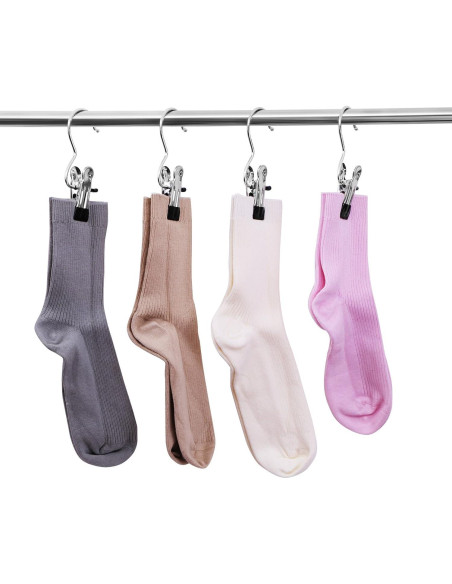 Clips de Colgar BEWISHOME 20 Pcs Antideslizantes Cromo