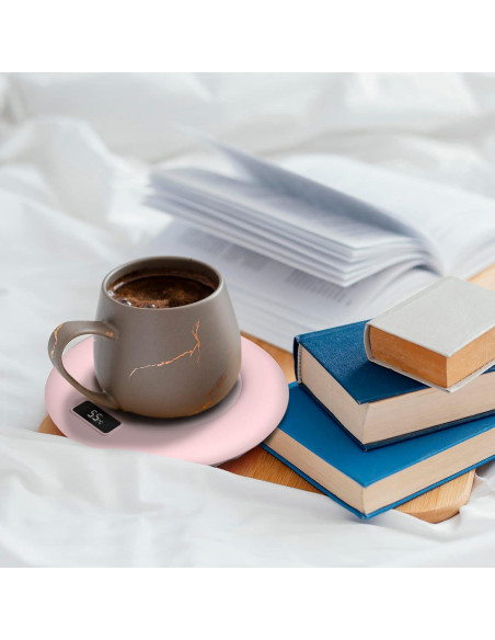 Calentador de Tazas Eléctrico Elingmor Rosa 10W Automático