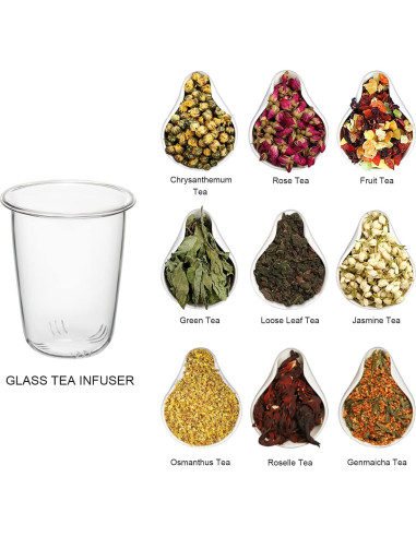 Taza Infusora de Té Lezero de Vidrio Borosilicato 450ml