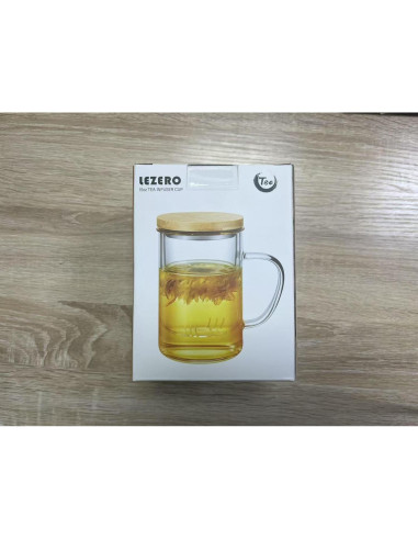 Taza Infusora de Té Lezero de Vidrio Borosilicato 450ml