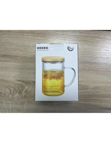 Taza Infusora de Té Lezero de Vidrio Borosilicato 450ml