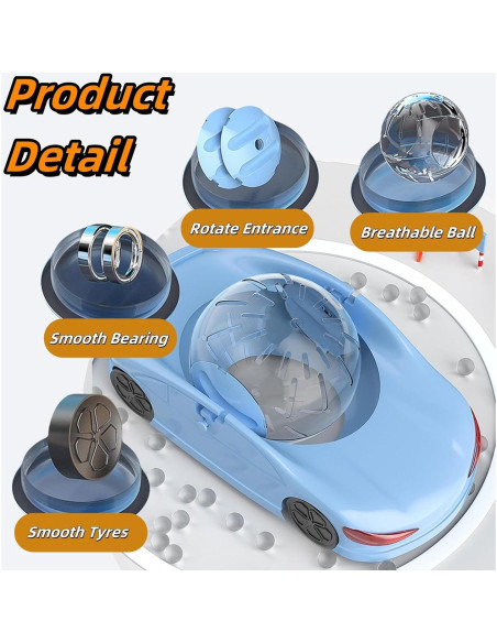 Coche Deportivo para Hámster Nicerice 14.5 cm Azul - 3 Modos