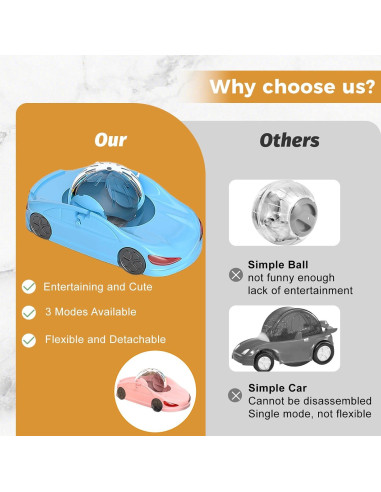 Coche Deportivo para Hámster Nicerice 14.5 cm Azul - 3 Modos