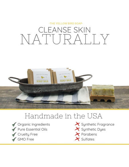 Jabón Natural de Calamina Yellow Bird 127g - Limpiador Orgánico