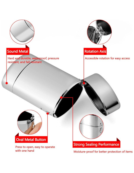 Estuche Vintage Clásico Goshentech Plateado Ovalado 20 Cigarrillos