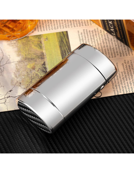 Estuche Vintage Clásico Goshentech Plateado Ovalado 20 Cigarrillos