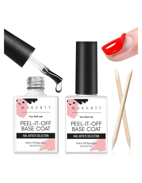 Base Coat Abrible de Gel Makartt 15ml x 2 - Fácil Remoción
