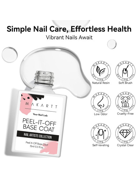 Base Coat Abrible de Gel Makartt 15ml x 2 - Fácil Remoción