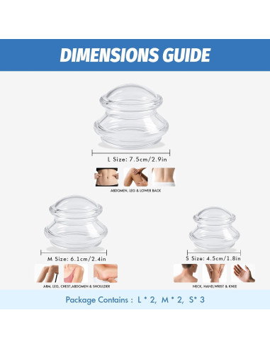 Juego de Ventosas de Silicona ELERA para Masaje y Celulitis