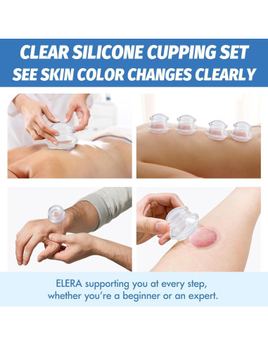 Juego de Ventosas de Silicona ELERA para Masaje y Celulitis