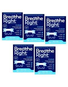 Tiras Nasales Transparentes Breathe Right Pequeñas/Medianas 30 Unidades