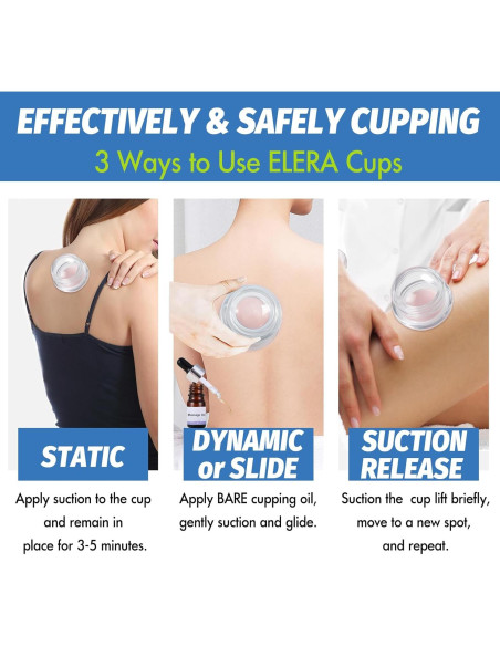 Juego de Ventosas de Silicona ELERA para Masaje y Celulitis