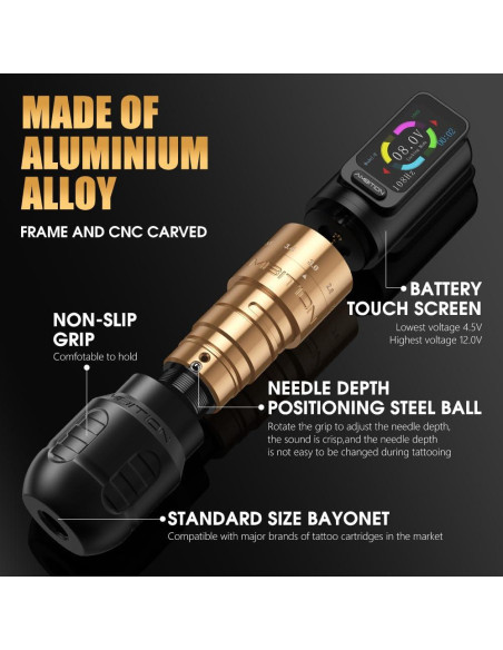 Máquina de Tatuaje Inalámbrica Ambition Seher 2400mAh 6 Golpes Máquina de Tatuaje Inalámbrica Ambition Seher 2400mAh 6 Golpes