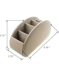 Organizador de Control Remoto Fosinz de Cuero Beige 5 Compartimentos 2