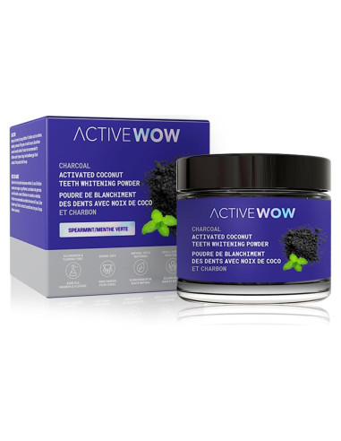 Polvo de Carbón Activado de Coco Active Wow 20g - Menta