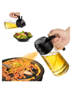Rociador de Aceite KASHLAND 470ml Vidrio 2 en 1 Negro