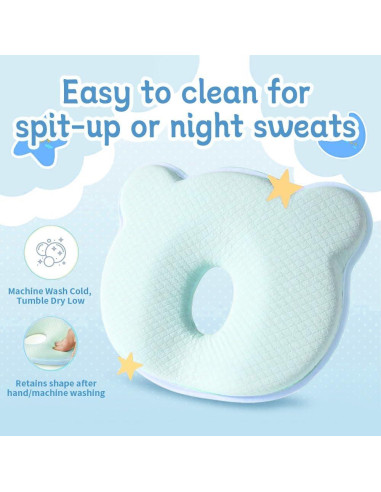 Almohada de Espuma de Memoria Cococu para Bebé Azul