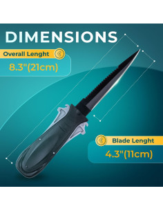 Cuchillo de Buceo Diximus DX-DiveKnife con Funda y Correa 2