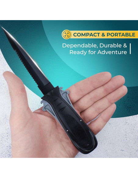 Cuchillo de Buceo Diximus DX-DiveKnife con Funda y Correa
