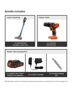 Taladro Atornillador Inalámbrico BLACK+DECKER 20V MAX con Aspiradora 2