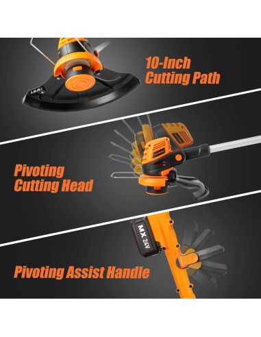 Cortacésped y Desmalezadora LawnMaster 24V 33-cm Combo con Baterías