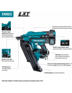 Clavadora de Enmarcado Inalámbrica Makita XNB03Z 18V 3-1/2" 2
