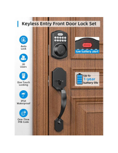 Cerradura Electrónica Revolo RE001 con Teclado y Manija - Negro 2