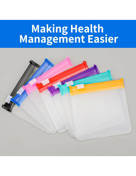 21 Bolsas de Pastillas EVA con Cierre Zip - 7 Colores
