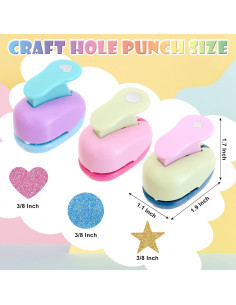 Juego de 3 Perforadoras de Papel Dropower para Manualidades 2