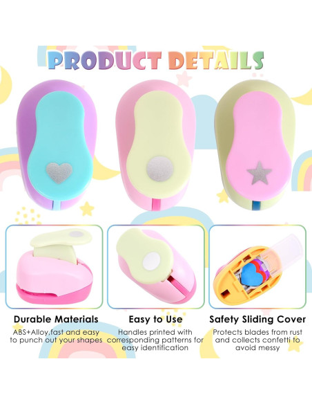 Juego de 3 Perforadoras de Papel Dropower para Manualidades