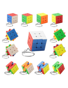 Paquete de 12 Mini Cubos 3x3 Sin Pegatinas - Juguetes para Niños
