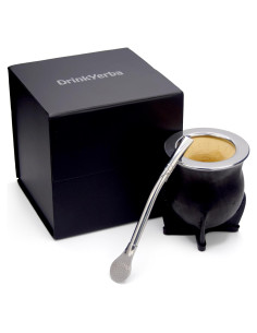 Set de Mate Calabaza DrinkYerba - Artesanal con Cuero 226g