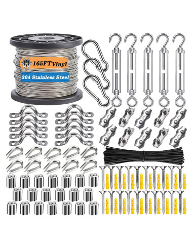 Kit de Cable de Acero Inoxidable 50m BRISBONN con Tensores M5