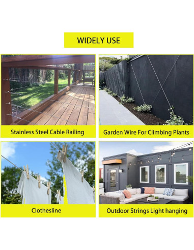 Kit de Cable de Acero Inoxidable 50m BRISBONN con Tensores M5