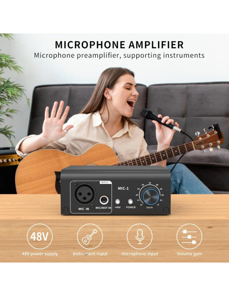 Preamp de Micrófono XTUGA XIC1 48V 2 Entradas XLR