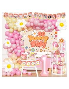 Decoraciones de Fiesta de Cumpleaños Groovy One Fiesec - 30 Piezas