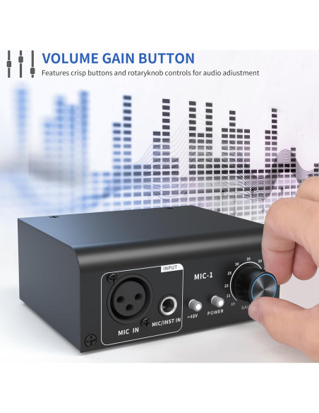 Preamp de Micrófono XTUGA XIC1 48V 2 Entradas XLR