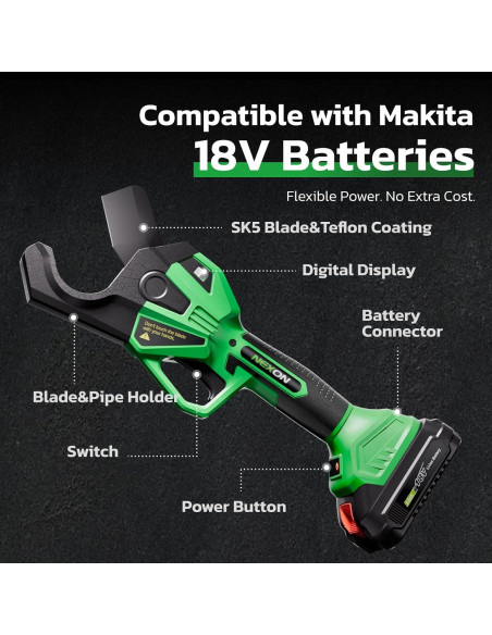 Cortadora de Tubos Eléctrica NEXON 18V para PVC y Plástico