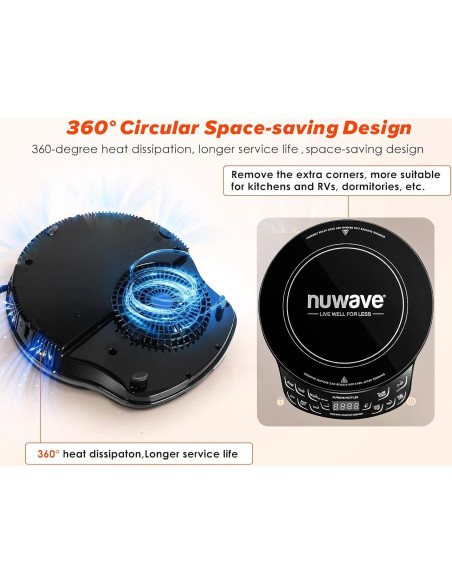 Cocina de Inducción Nuwave PIC Flex 1300W Vidrio Cerámico