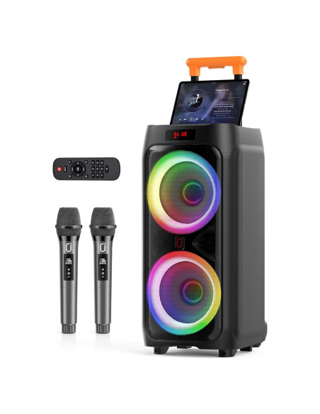 Máquina de Karaoke JYX-T9 con 2 Micrófonos Inalámbricos 500W