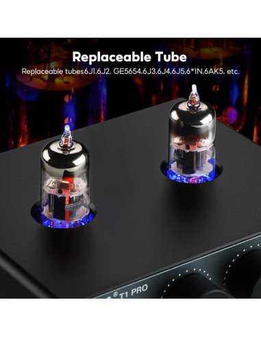 Preamplificador AIYIMA T1 PRO Válvula Bluetooth RCA 12V