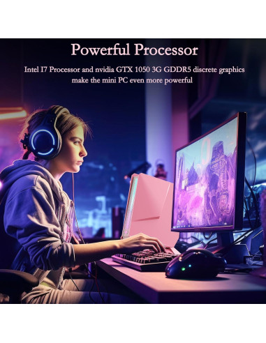 Mini PC Sinbun X800 i7-8750H 16GB 512GB Rosa RGB 4K