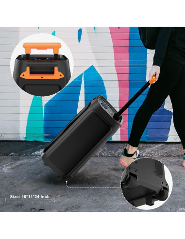 Máquina de Karaoke JYX-T9 con 2 Micrófonos Inalámbricos 500W