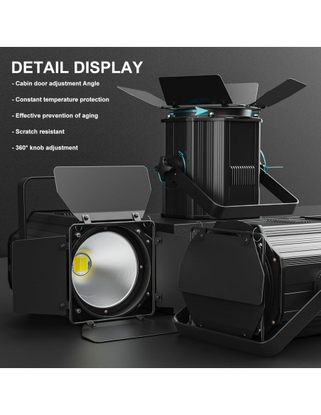 Luces de Escenario LED 200W DMX Blanco Frío y Cálido