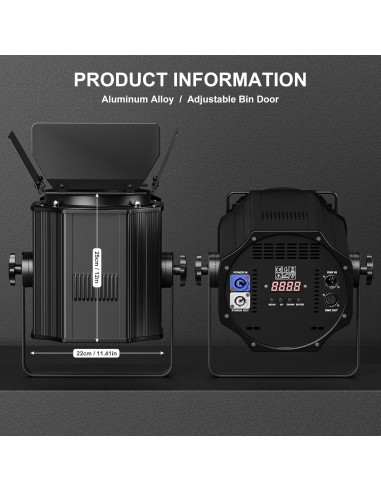 Luces de Escenario LED 200W DMX Blanco Frío y Cálido