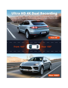 Cámara Dash Kingslim E4 4K Delantera y Trasera WiFi 2