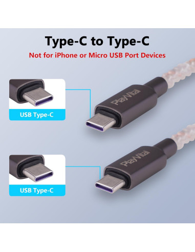 Cable de Carga Iluminado PlayVital 2M Tipo C para PS5/Xbox