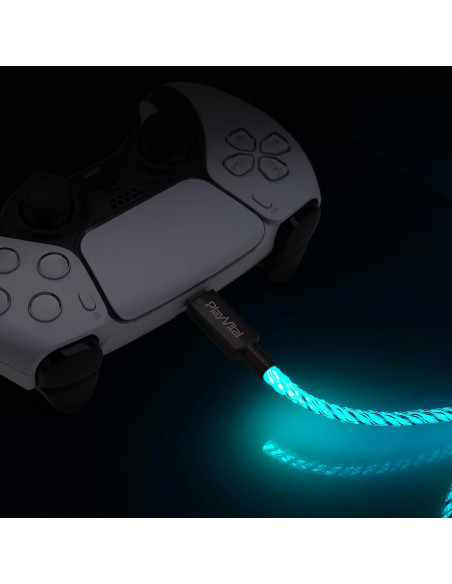 Cable de Carga Iluminado PlayVital 2M Tipo C para PS5/Xbox