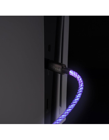 Cable de Carga Iluminado PlayVital 2M Tipo C para PS5/Xbox